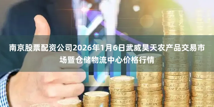 南京股票配资公司2026年1月6日武威昊天农产品交易市场暨仓储物流中心价格行情